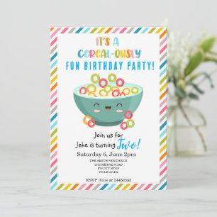 Invitation Fête d'anniversaire aux céréales