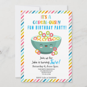 Invitation Fête d'anniversaire aux céréales