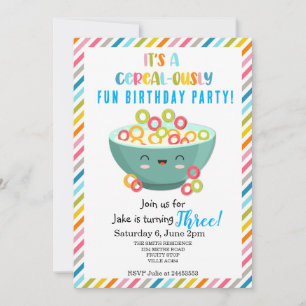 Invitation Fête d'anniversaire aux céréales