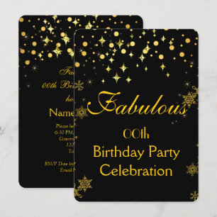 Invitation Fête d'anniversaire aux lumières scintillantes dor