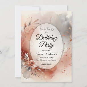 Invitation Fête d'anniversaire aux Pétales Rougissants et Tou