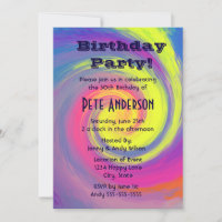 Fête d'anniversaire aux tourbillons psychédéliques