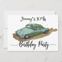 Fête d'anniversaire avec berline à deux tons