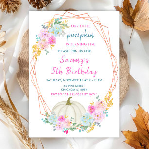Invitation Fête d'anniversaire avec confettis et citrouille p
