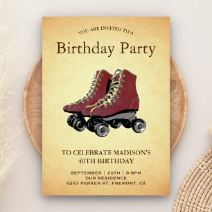 Invitation Fête d'anniversaire avec des patins à roulettes vi