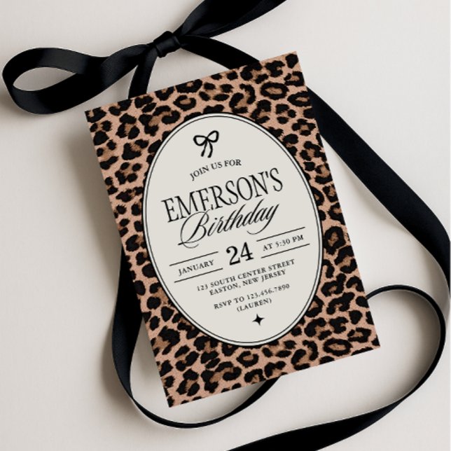 Invitation Fête d'anniversaire avec impression de guépard gla (Créateur téléchargé)