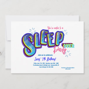 Invitation Fête d'anniversaire avec nuitée