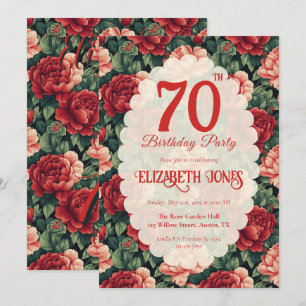 Invitation Fête d'anniversaire avec rose personnalisée