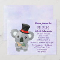 Fête d'anniversaire avec un koala mignon dans un h
