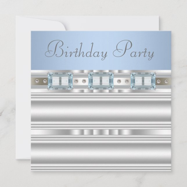 Invitation Fête d'anniversaire Baby Blue (Devant)