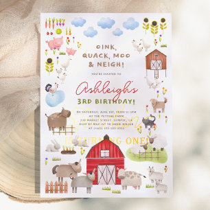 Invitation Fête d'anniversaire Bagarre dans la cour des anima