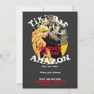 Invitation Fête d'anniversaire Bar Tiki Anniversaire 1er 2e 3
