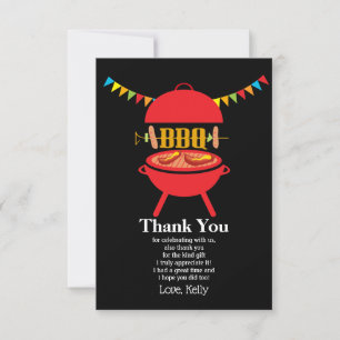Invitation fête d'anniversaire bbq, barbecue, barbecue, merci
