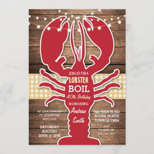 Invitation Fête d'anniversaire BBQ Ébullition de homard Tout 
