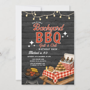 Invitation Fête d'anniversaire BBQ Grill & Chill dans le jard