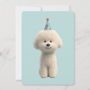 Invitation Fête d'anniversaire Bichon Frise