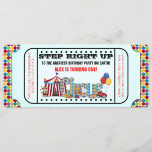 Invitation Fête d'anniversaire billet de cirque