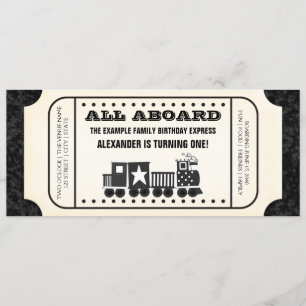 Invitation Fête d'anniversaire billet de train