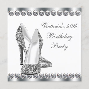 Invitation Fête d'anniversaire blanche des femmes