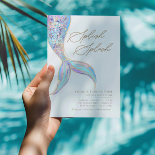 Invitation Fête d'anniversaire bleu des filles de la mer