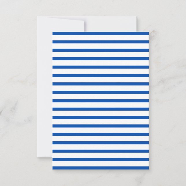 Invitation Fête d'anniversaire bleu et blanc rayé (Devant)