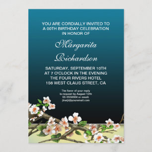 Invitation fête d'anniversaire bleu marine