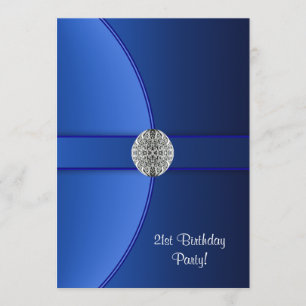 Invitation Fête d'anniversaire bleu royal