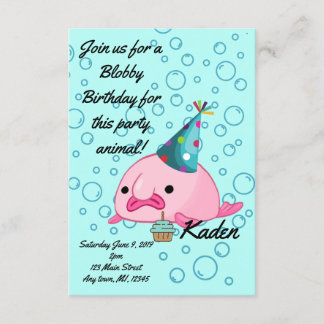 Invitation Fête d'anniversaire Blobfish