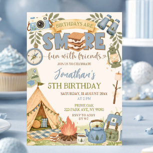 Invitation Fête d'anniversaire Blue Smore Fun With Friends