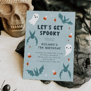 Invitation Fête d'anniversaire Blue Spooky Halloween