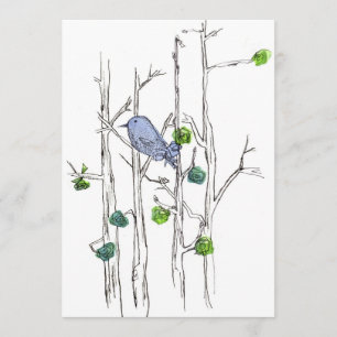 Invitation Fête d'anniversaire Bluebird Tree Nature Art