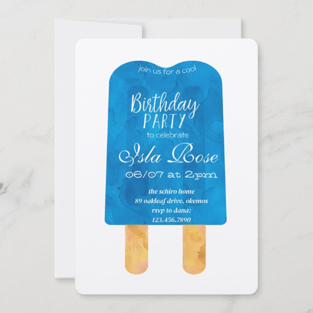 Invitation Fête d'anniversaire Bonjour Été (Devant)