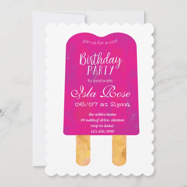 Invitation Fête d'anniversaire Bonjour Été (Devant)