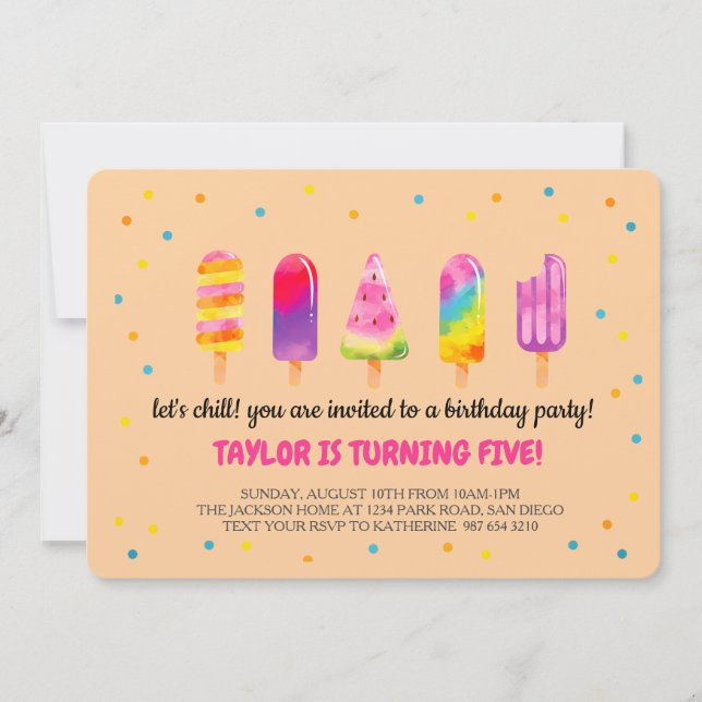 Invitation Fête d'anniversaire Bonjour l'été (Devant)