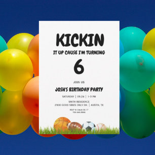 Invitation Fête d'anniversaire Boy's Kickin ça monte