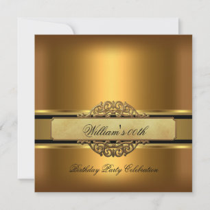 Invitation Fête d'anniversaire Bronze Or Homme