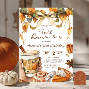 Invitation fête d'anniversaire brunch citrouille coquette d'a