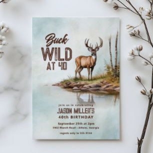 Invitation Fête d'anniversaire Buck Wild pour la 40e année de