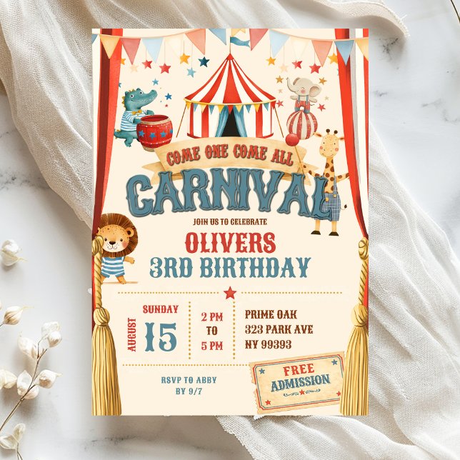 Invitation Fête d'anniversaire Carnaval Venez Tous (Créateur téléchargé)
