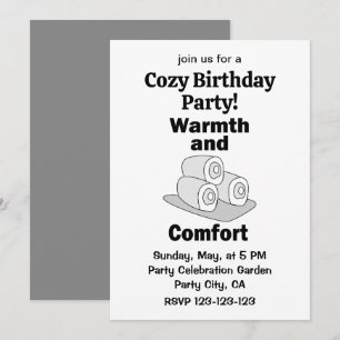 Invitation Fête d'anniversaire Chaleur et Confort des Serviet