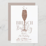 Invitation Fête d'anniversaire Champagne Brunch et Bubbly Ros<br><div class="desc">Customisez pour tout événement.</div>