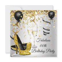 Fête d'anniversaire Champagne Gold High Heels Silv