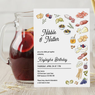 Invitation Fête d'anniversaire Charcuterie Nibble and Natter