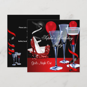 Invitation Fête d'anniversaire chaussure rouge talons hauts v