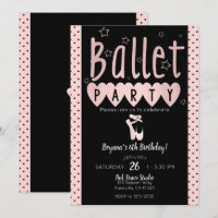 Fête d'anniversaire chic Pink & Black Ballet Balle