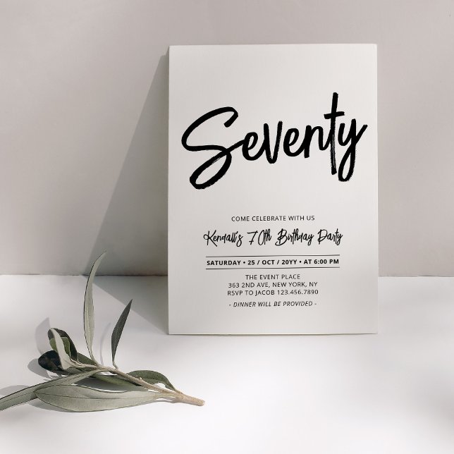 Invitation Fête d'anniversaire chic soixante-dix 70 ans (Créateur téléchargé)