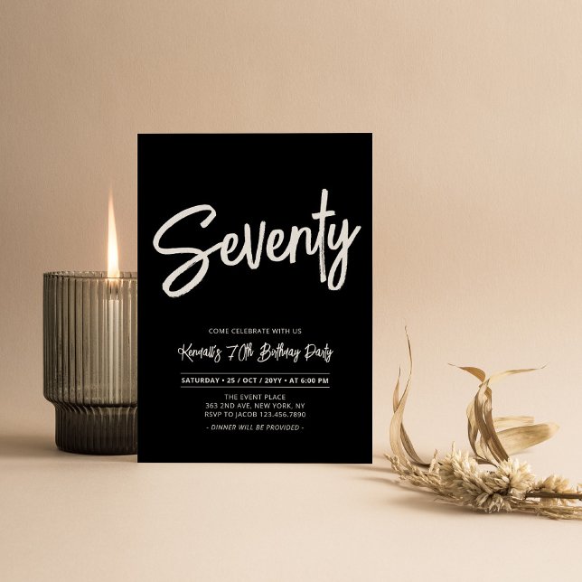 Invitation Fête d'anniversaire chic soixante-dix 70 ans (Créateur téléchargé)