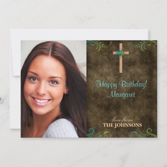 Invitation Fête d'anniversaire chrétien Photo Je peux faire t (Devant)