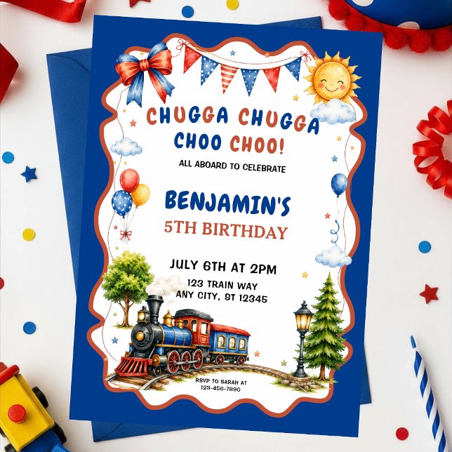 Invitation Fête d'anniversaire Chugga Chugga Choo Choo Train (Créateur téléchargé)