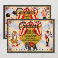 Fête d'anniversaire cirque rétro vintage